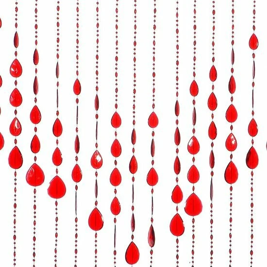 Kralengordijn Druppel Rood 90x200cm