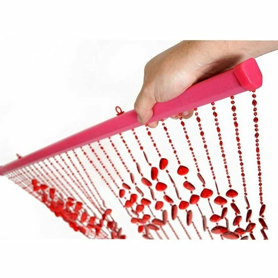 Kralengordijn Druppel Rood 90x200cm - Afbeelding 4