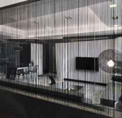 Brandvertragende Draadjesgordijnen Zwart 90x250cm