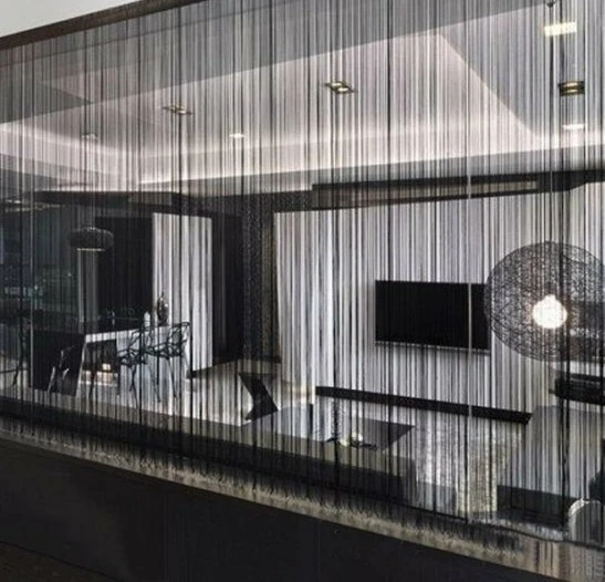 Brandvertragende Draadjesgordijnen Zwart 90x250cm