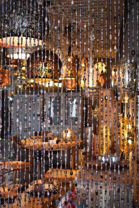 Glaskralengordijn Oosters (paarse Glaskralen) - Afbeelding 2