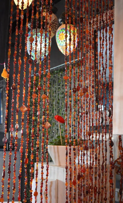 Glaskralengordijn Oosters (rode Glaskralen) - Afbeelding 2