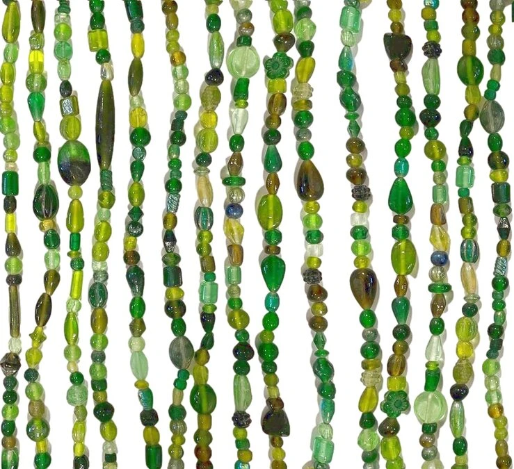 Glaskralengordijn Oosters (groene Glaskralen)