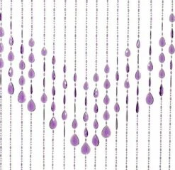 Kralengordijn Druppel Paars 90x200cm
