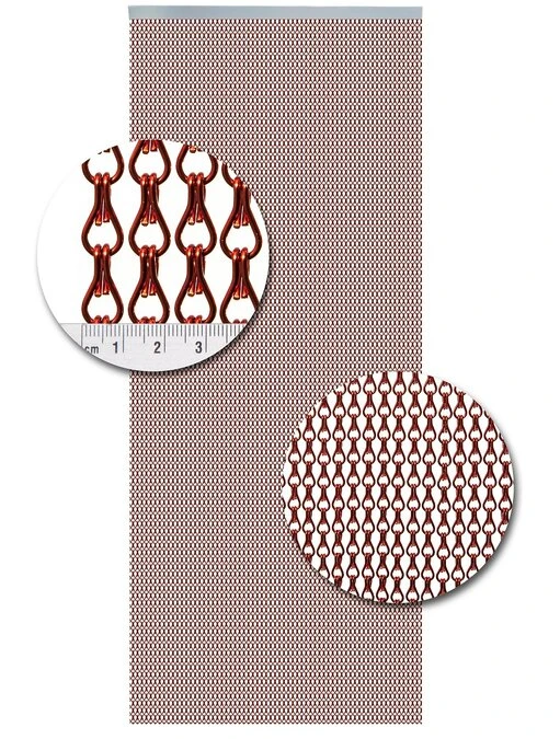 Aluminium Ketting Vliegengordijn Op Maat: Rood Glans - Afbeelding 2