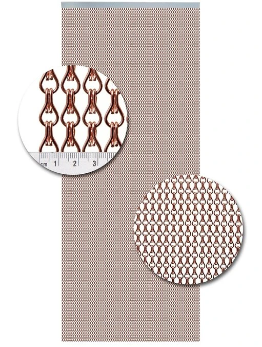 Aluminium Ketting Vliegengordijn Op Maat: Koper Glans - Afbeelding 2