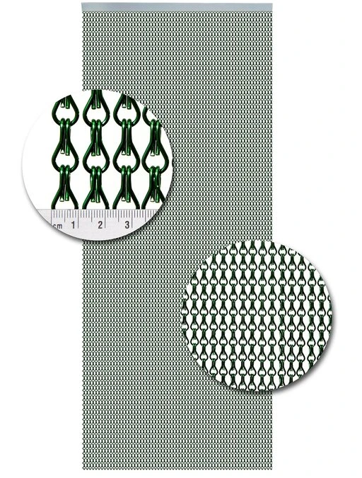 Aluminium Ketting Vliegengordijn Op Maat: Groen Glans - Afbeelding 2