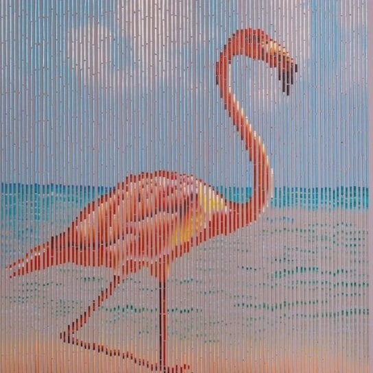 Vliegengordijn Bamboe Flamingo 90x200cm