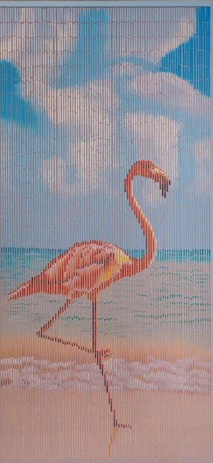 Vliegengordijn Bamboe Flamingo 90x200cm - Afbeelding 2