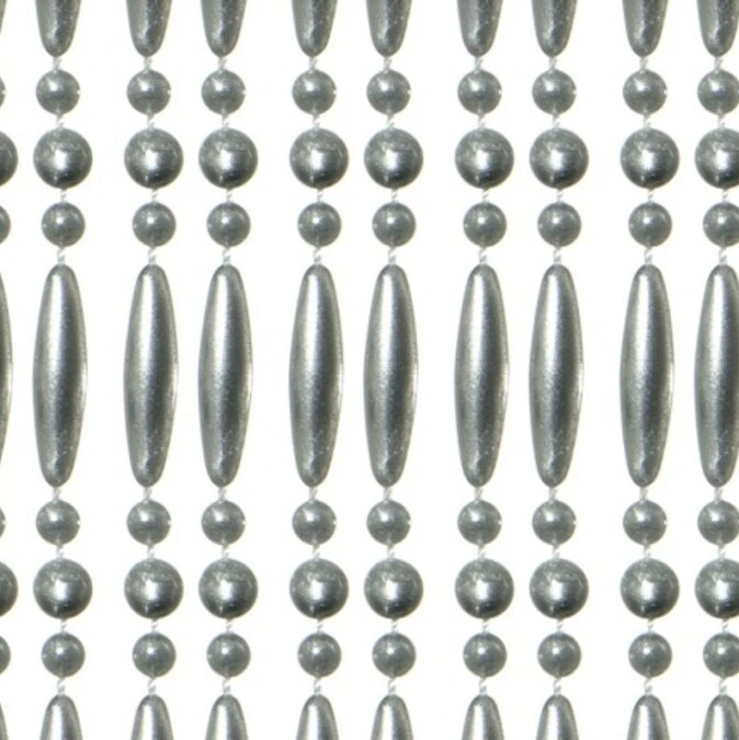 Vliegengordijn Kralen Op Maat: Recht Metallic Zilver