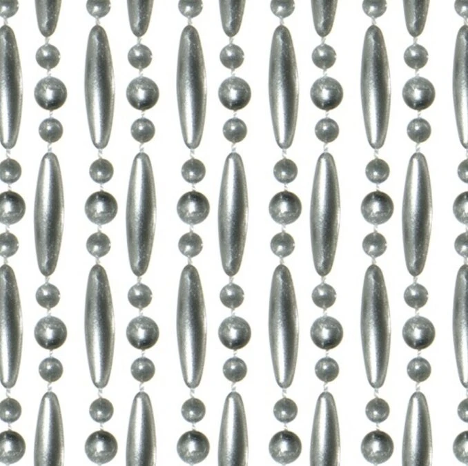 Vliegengordijn Kralen Op Maat: Verspringen Metallic Zilver