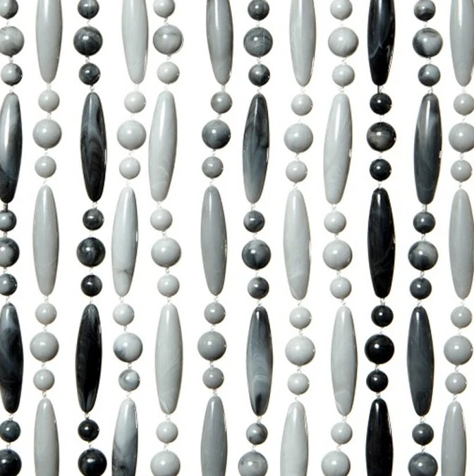 Vliegengordijn Kralen Op Maat: Verspringen Grijs/wit Gevlamd