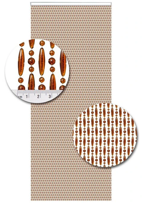 Vliegengordijn Kralen Op Maat: Verspringen Bruin - Afbeelding 2