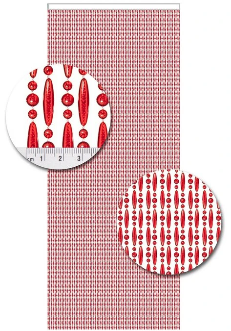 Vliegengordijn Kralen Op Maat: Verspringen Rood - Afbeelding 2