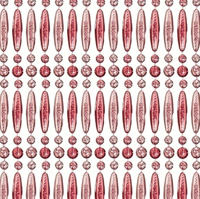 Vliegengordijn Kralen Op Maat: Recht Roze Transparant