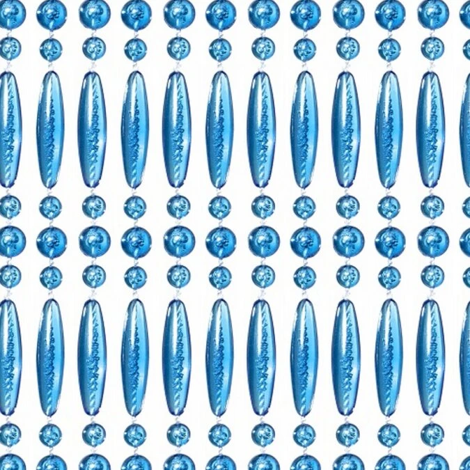 Vliegengordijn Kralen Op Maat: Recht Blauw Transparant