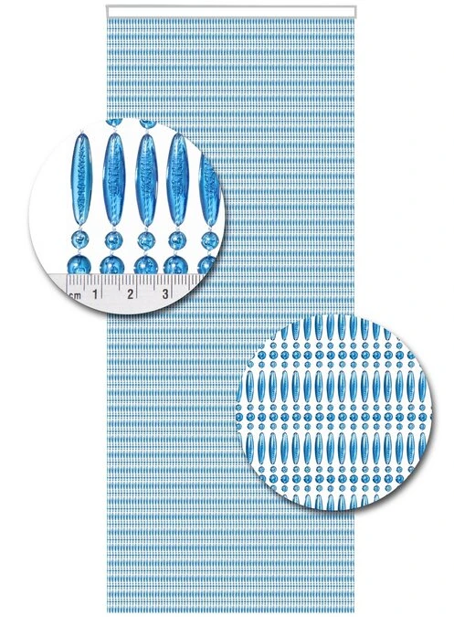 Vliegengordijn Kralen Op Maat: Recht Blauw Transparant - Afbeelding 2