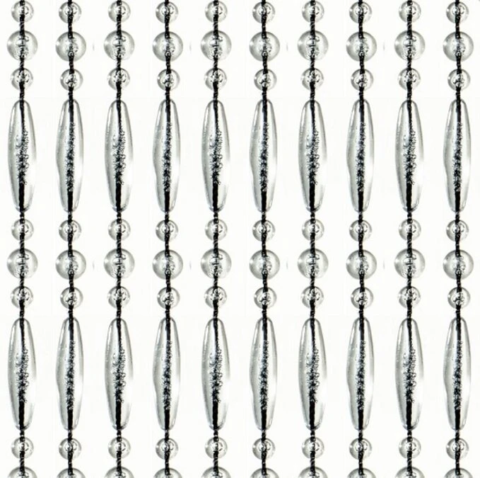 Vliegengordijn Kralen Op Maat: Recht Transparant (zwarte Draad)