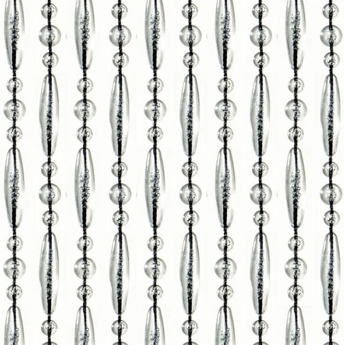 Vliegengordijn Kralen Op Maat: Verspringen Transparant (zwarte Draad)