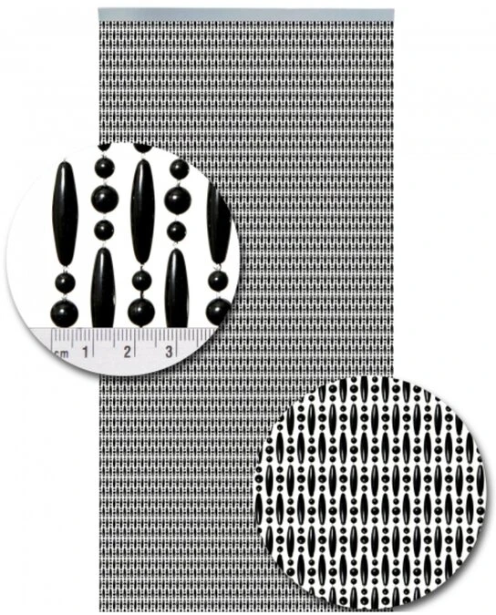 Vliegengordijn Kralen Op Maat: Verspringen Zwart - Afbeelding 2