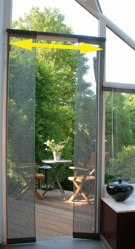 Vliegengordijn Schuifbaar Lamellen 100x235cm Zwart