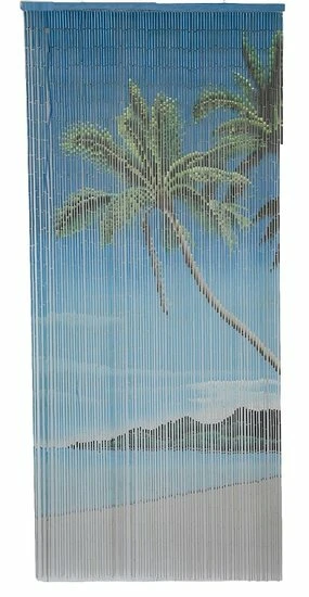 Bamboe Vliegengordijn Palm Op Strand 90x200cm - Afbeelding 2