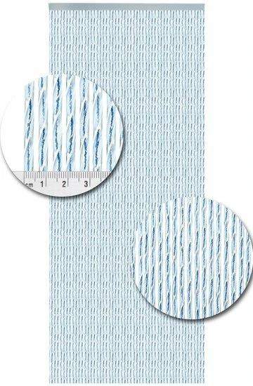 Vliegengordijn Luxe Bali Blauw-transparant 100x240cm - Afbeelding 2