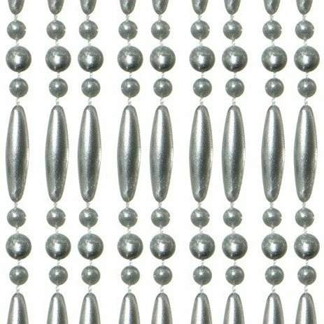 Vliegengordijn Kralen Recht Zilver Metallic 90x210cm