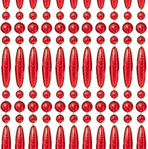 Vliegengordijn Kralen Recht Rood Transparant 90x210cm