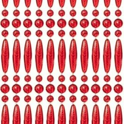 Vliegengordijn Kralen Recht Rood Transparant 90x210cm