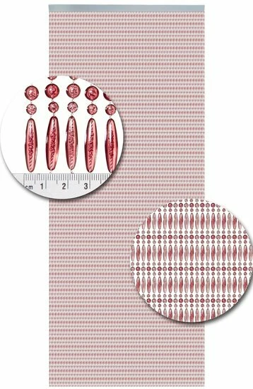 Vliegengordijn Kralen Recht Roze Transparant 90x210cm - Afbeelding 2