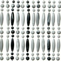 Vliegengordijn Kralen Recht Grijs/wit 90x210cm