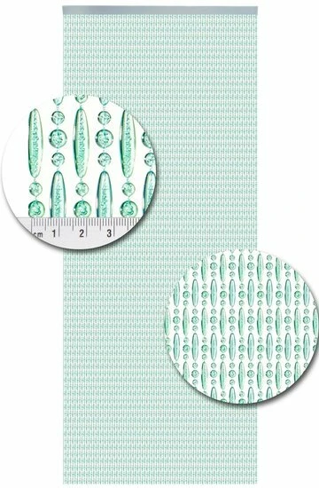 Vliegengordijn Kralen Turquoise Transparant 90x210cm - Afbeelding 2