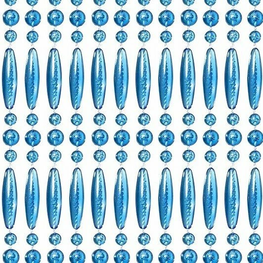 Vliegengordijn Kralen Recht Blauw Transparant 90x210cm