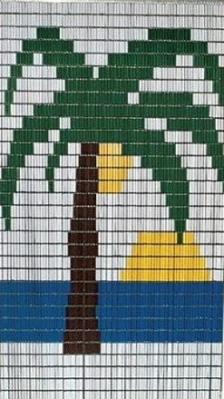 Vliegengordijn Op Maat: Palmboom Met Kokosnoten (kant En Klaar)