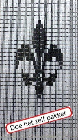 Vliegengordijn Bouwpakket Franse Lelie Wit/antraciet 90x210cm