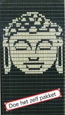 Vliegengordijn Bouwpakket Boeddha Antraciet/creme 90x210cm