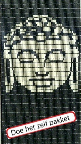 Vliegengordijn Bouwpakket Boeddha Antraciet/creme 90x210cm