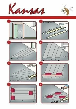 Koppelbaar Vliegengordijn 100x220 Kansas Zwart - Afbeelding 2