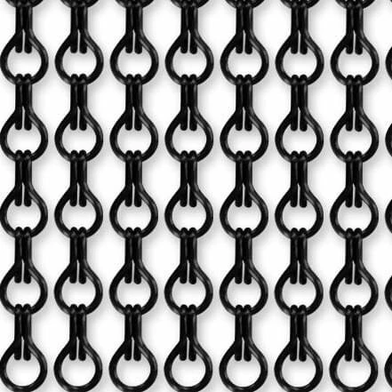 Vliegengordijn Kettingen Zwart Glans 90x210cm