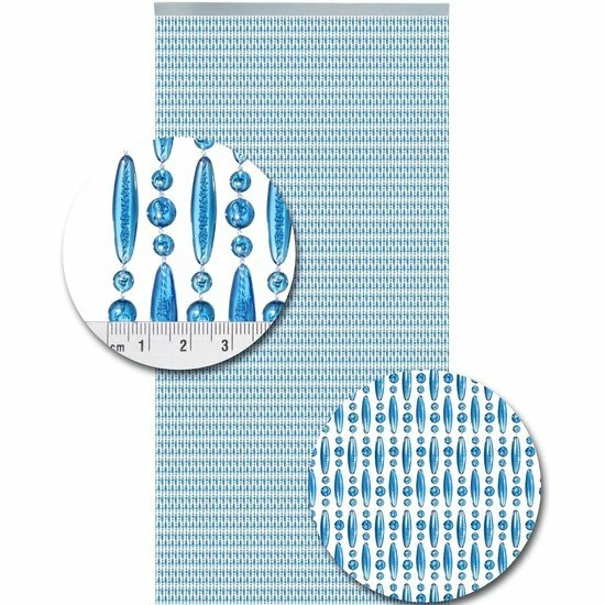 Vliegengordijn Kralen Transparant Blauw 90x210cm - Afbeelding 2