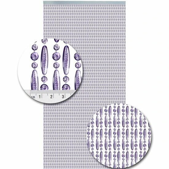 Vliegengordijn Kralen Paars Transparant 90x210cm - Afbeelding 2