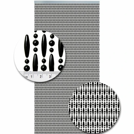 Vliegengordijn Kralen Zwart 90x210cm - Afbeelding 2