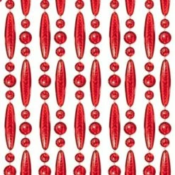 Vliegengordijn Kralen Rood Transparant 90x210cm