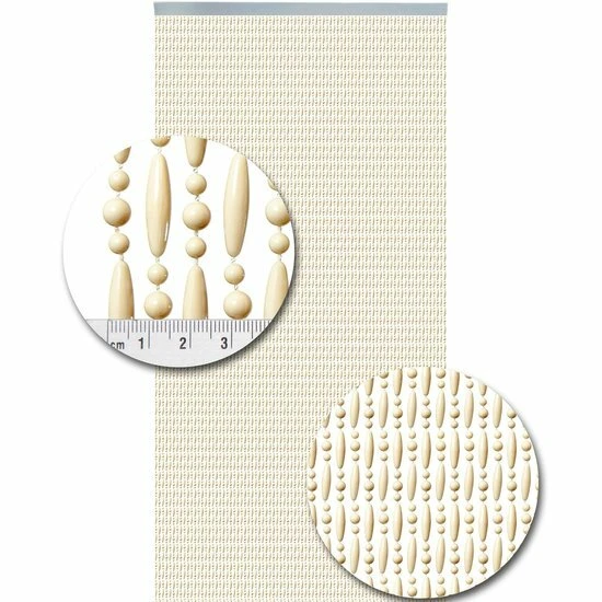 Vliegengordijn Kralen Creme 90x210cm - Afbeelding 2