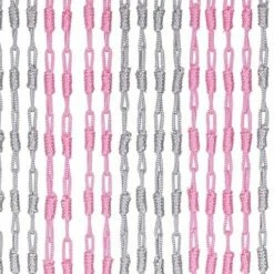 Vliegengordijn Knopen Grijs/roze 90x200cm