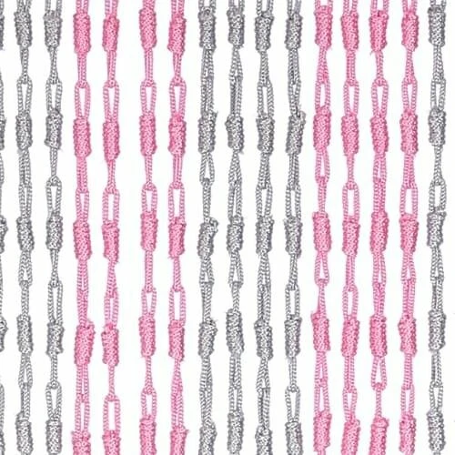 Vliegengordijn Knopen Grijs/roze 90x200cm