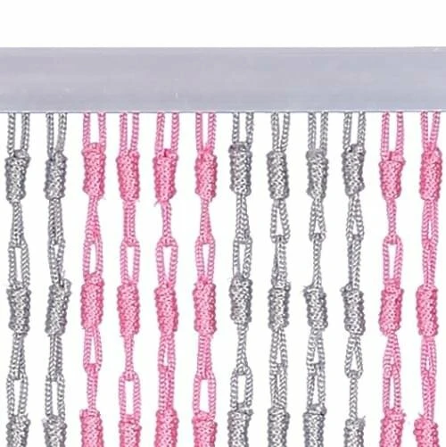 Vliegengordijn Knopen Grijs/roze 90x200cm - Afbeelding 2